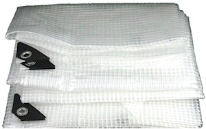 CLEAR STRING REINFORCED POLYETHYLENE TARPS; 100'x 100' (ft.) - Mauritzon