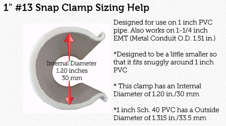 1 inch store pvc snap clamps